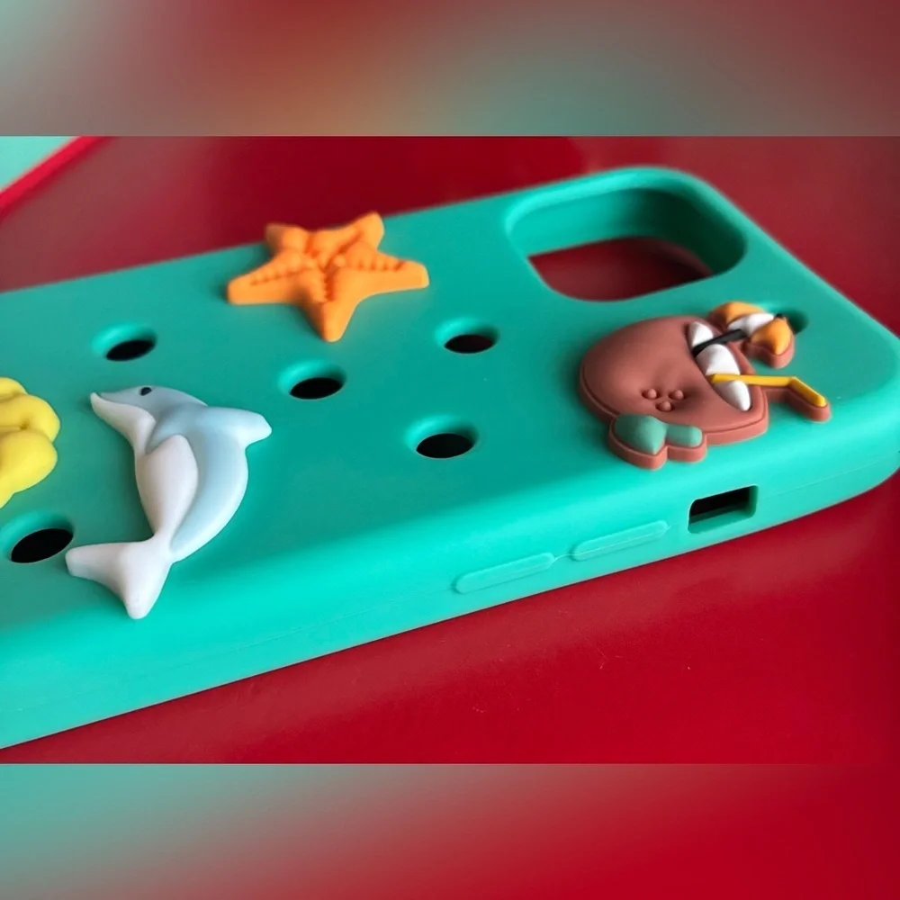 iPhone Case Fit 13, 14, 15. Sea Life Teal iPhone Case